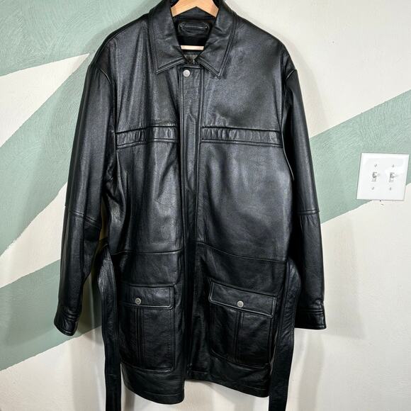 Wilsons Leather Coat Jacket Men's Size Large Black Thinsulate Waterproof Heavy - Picture 11 of 12